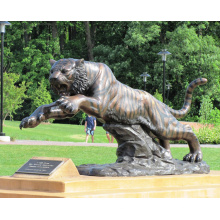 Estatua de tigre de tamaño natural de alta calidad de jardín de metal animal bronce